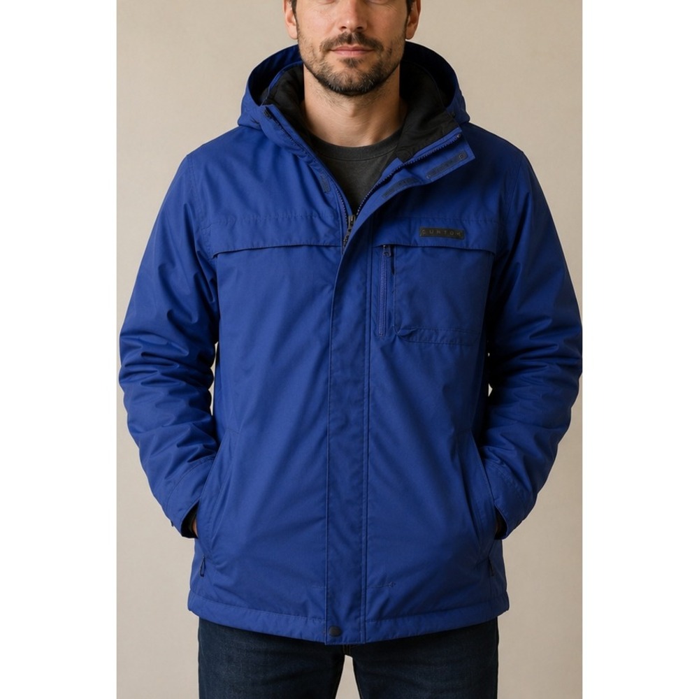Burton Dryride Snowboard Jacket Blue Hooded Winter Coat Mens XL